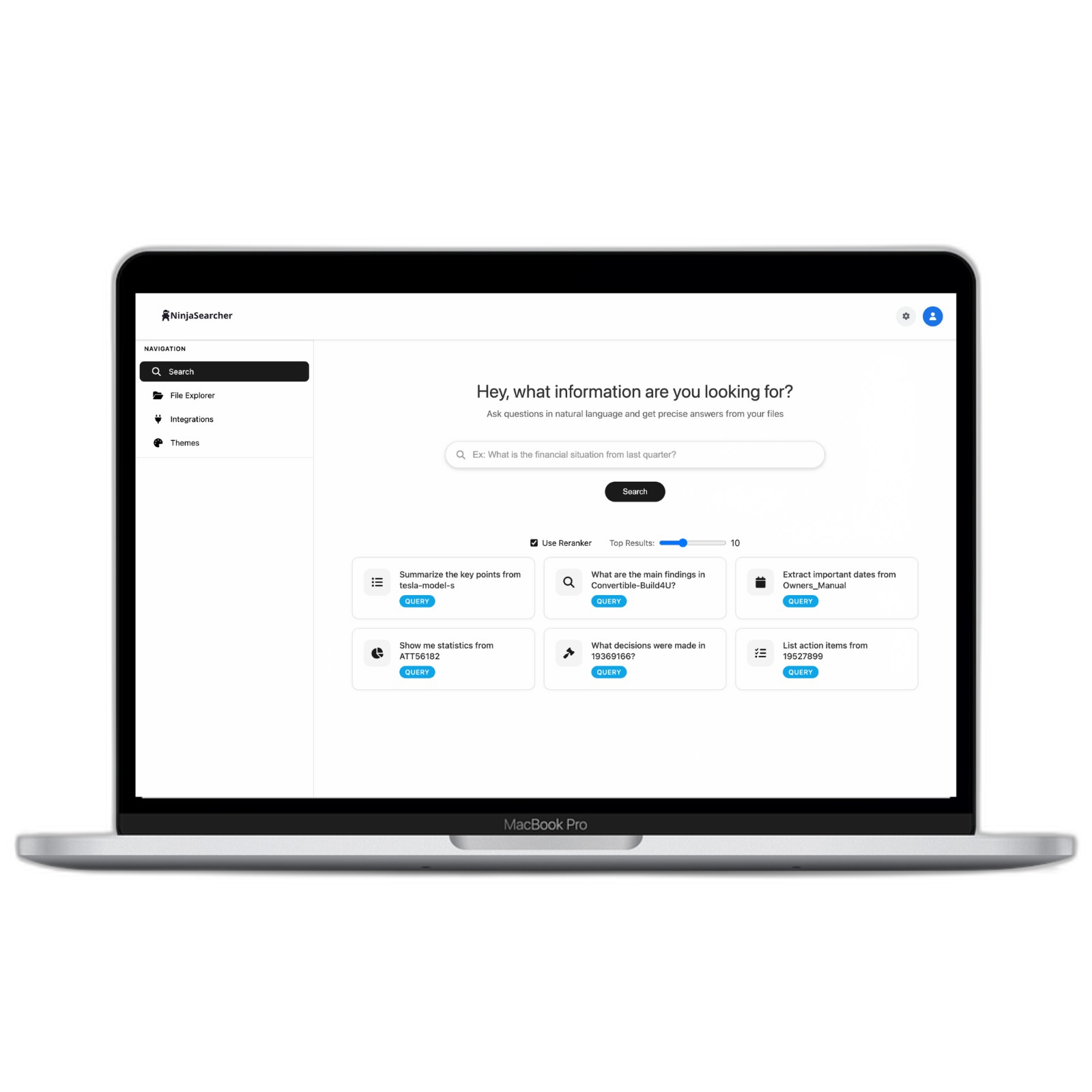 NinjaSearcher Dashboard